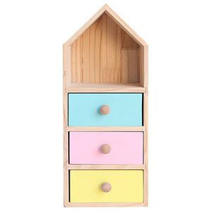 House Shaped Display Shelf | Wood Dresser Floating Shelves Kids Nursery Desktop Cute Organizer