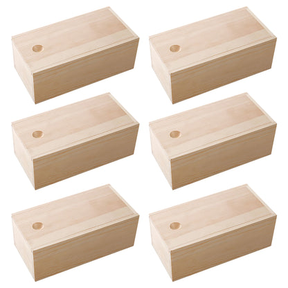 Natural Pine Wooden Box | Wood Storage Container with Sliding Lid