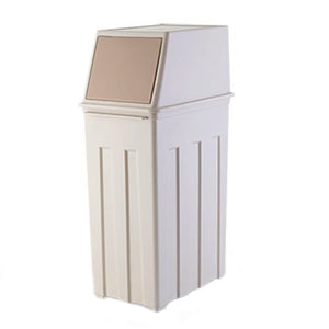 8 Gallon Trash Can with Hinged Flap Cover | Indoor Outdoor Swing Door Waste Basket