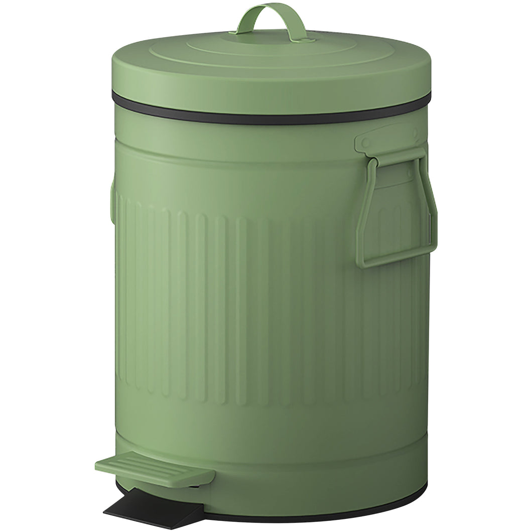 Retro Classic Tin Look Trash Can with Tight Dog-proof Lid I Pop Top With Handles and Liner Inside