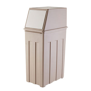 8 Gallon Trash Can with Hinged Flap Cover | Indoor Outdoor Swing Door Waste Basket