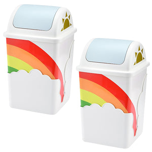 TRASHAHOLIC - Rainbow Trash Can for Kids Room Nursery | Wastebasket With Swing Top Cover
