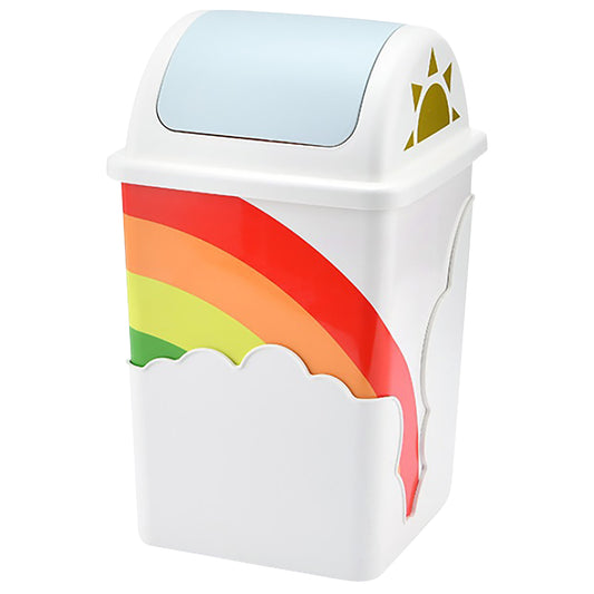 TRASHAHOLIC - Rainbow Trash Can for Kids Room Nursery | Wastebasket With Swing Top Cover