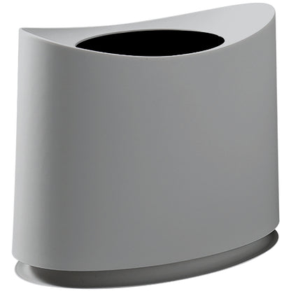 Slim Oval Plastic Trash Can | Garbage Bin w/ Removable Plastic Bin Liner Fit Flim Spaces