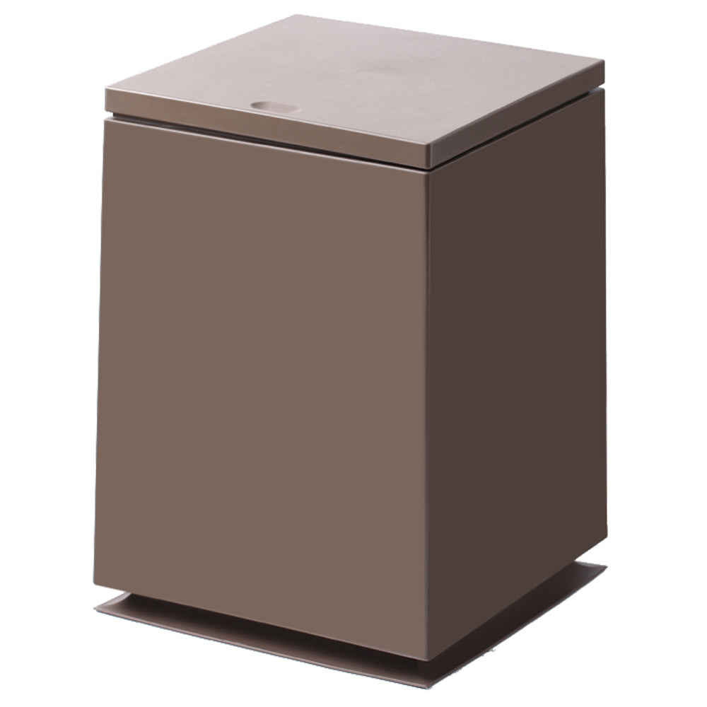 1.85 Gallon Chocolate Brown Square-Shaped Trash Bin | Push Top Kitchen Garbage Can