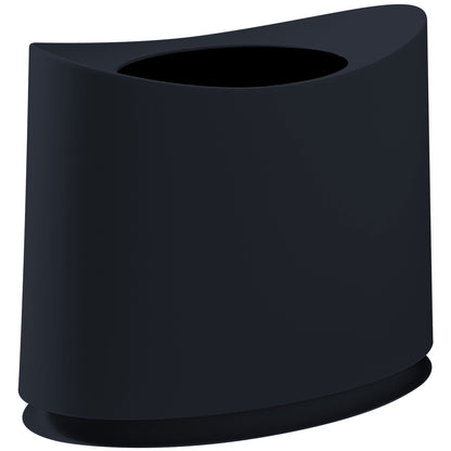 Slim Oval Plastic Trash Can | Garbage Bin w/ Removable Plastic Bin Liner Fit Flim Spaces