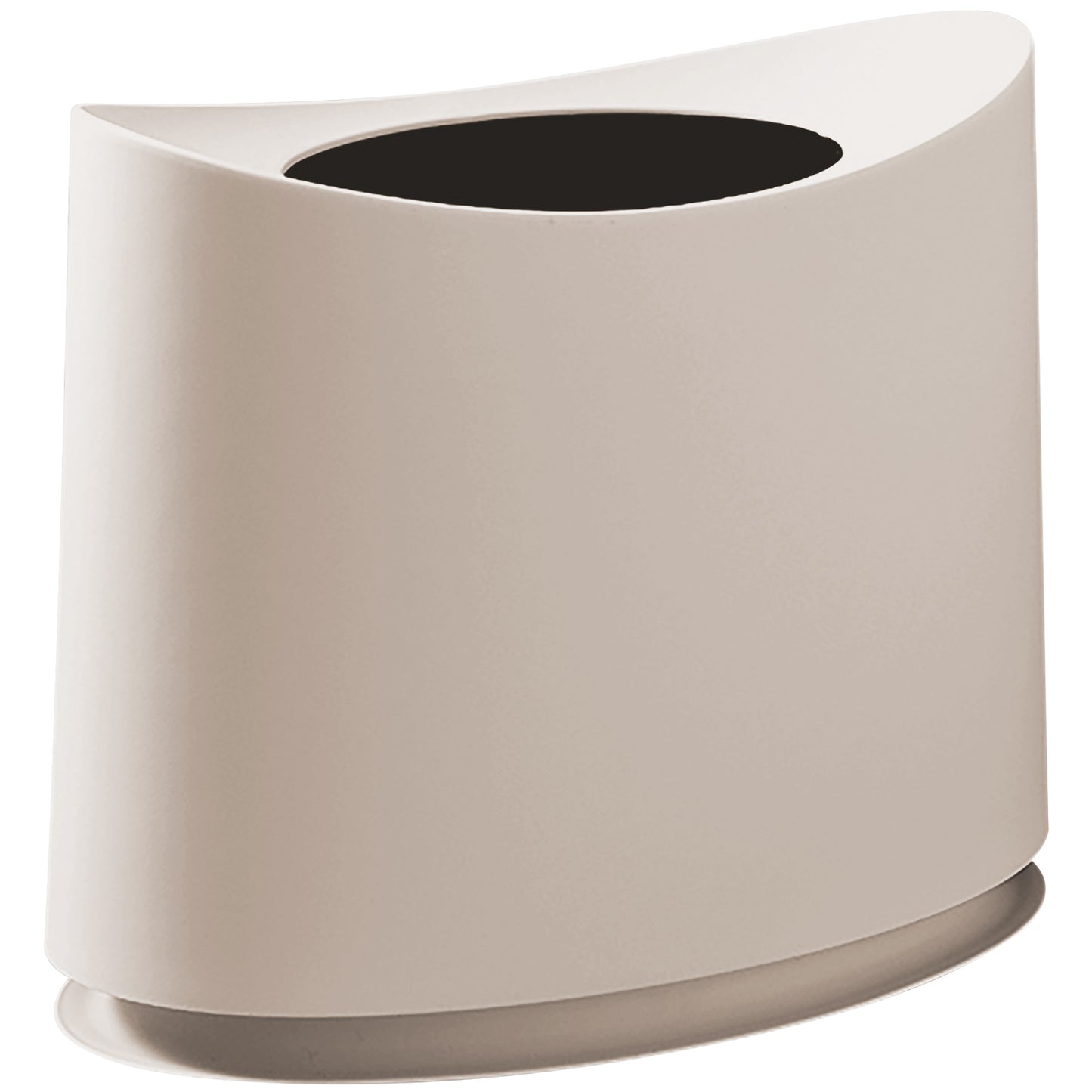 Slim Oval Plastic Trash Can | Garbage Bin w/ Removable Plastic Bin Liner Fit Flim Spaces