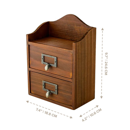 2-Drawer Mini Multi-level Desktop Storage Shelf | Small Tabletop Chest Drawers for Storage