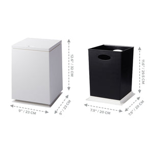 1.85 Gallon White MCM Garbage Can Bin | Square Trash Can with Removable Liner Bucket