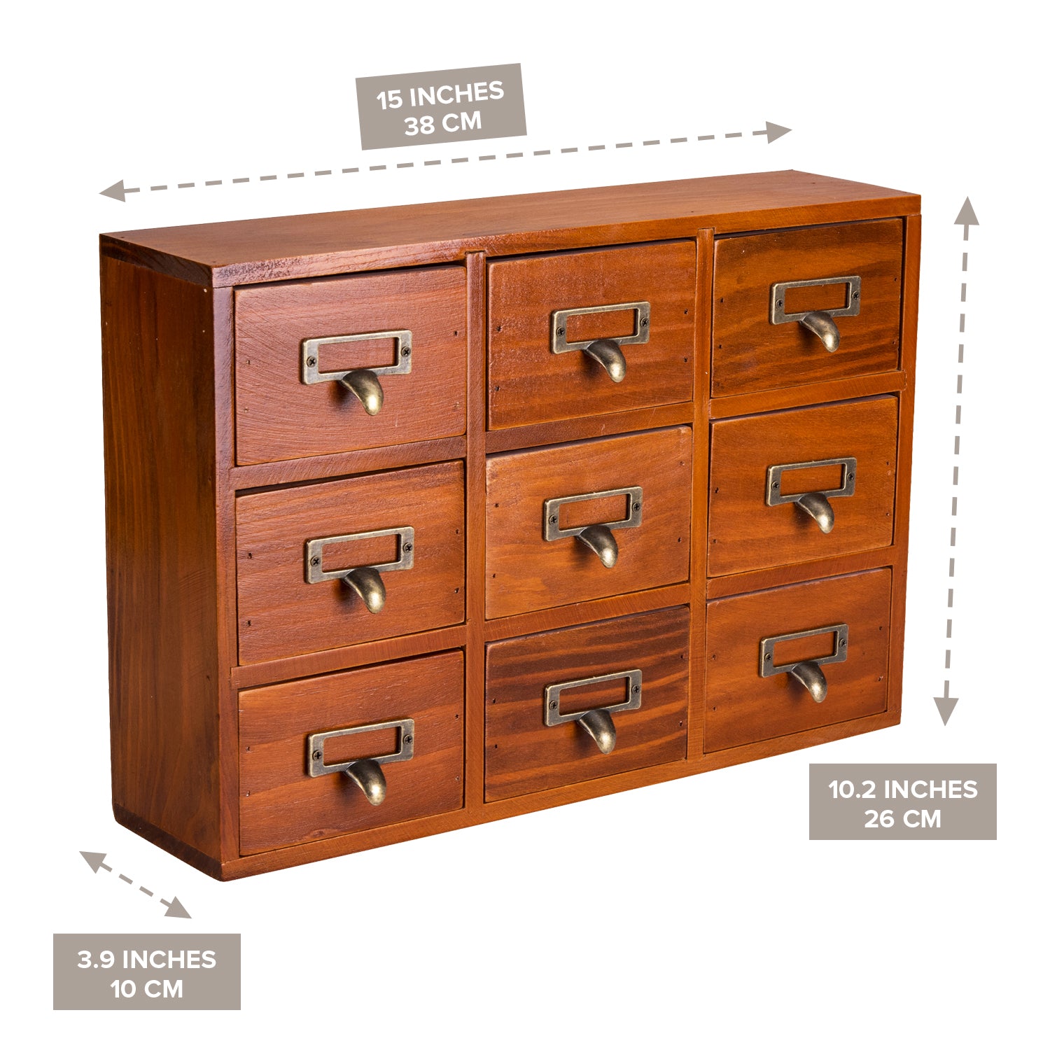 Vintage Apothecary Cabinet w/ 9 Drawers | Wooden Drawer Organizer for ...