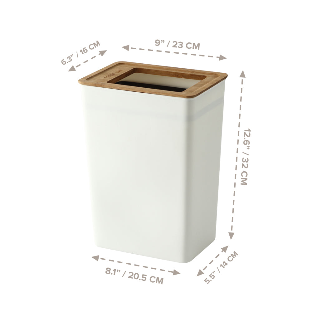 Scandinavian Style Modern Slim Trash Can | 1.85 Gallon Open Top Spill-free Waste Basket Pail