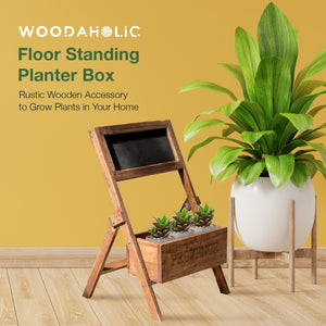 Get Creative with Your Greenery: Wood Accent Indoor Outdoor Planter with Chalkboard