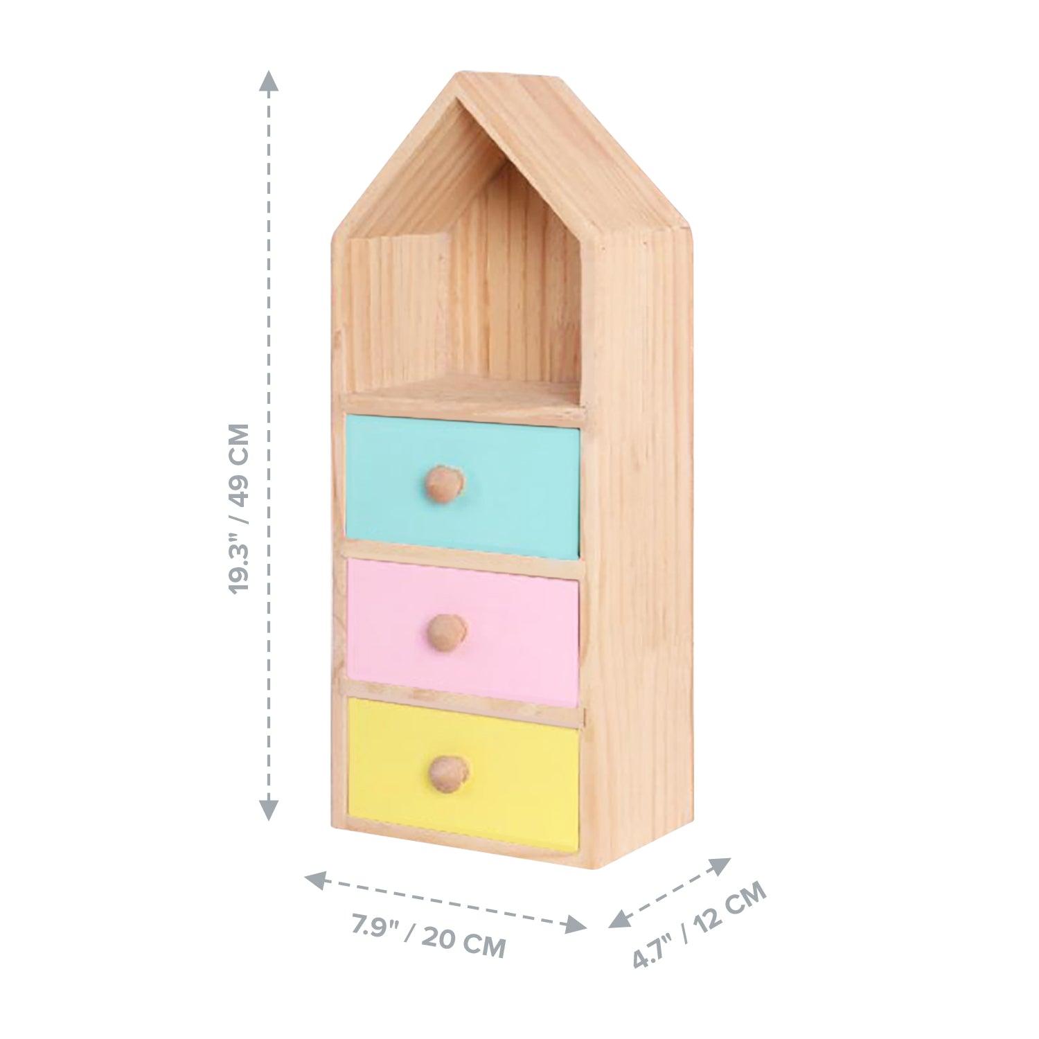 Load image into Gallery viewer, House Shaped Display Shelf | Wood Dresser Floating Shelves Kids Nursery Desktop Cute Organizer