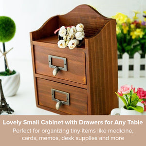 2-Drawer Mini Multi-level Desktop Storage Shelf | Small Tabletop Chest Drawers for Storage