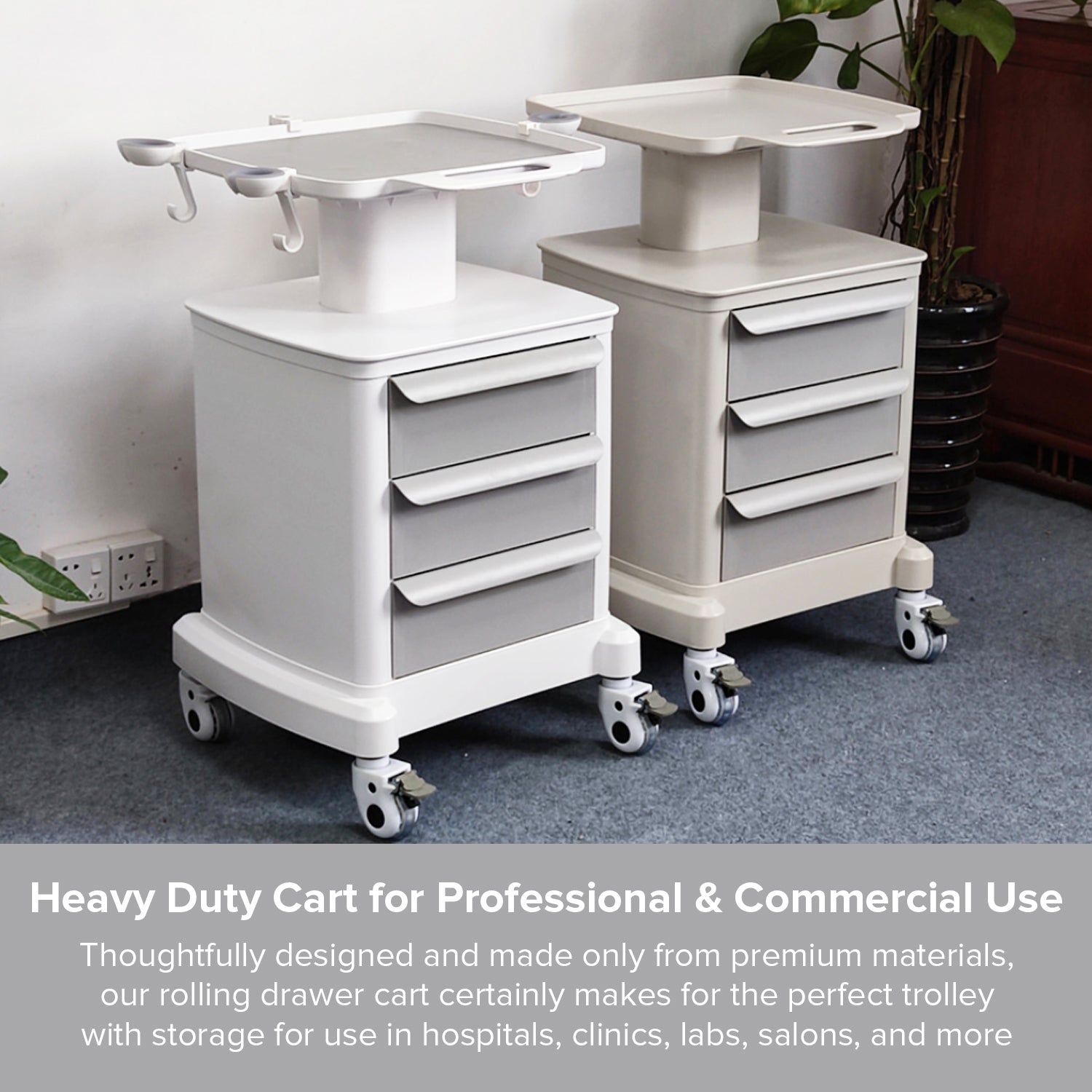 Load image into Gallery viewer, Medical Office Facility Utility Cart with Wheels | Beauty Dental Trolley Lab Salon Industrial Grade Cart