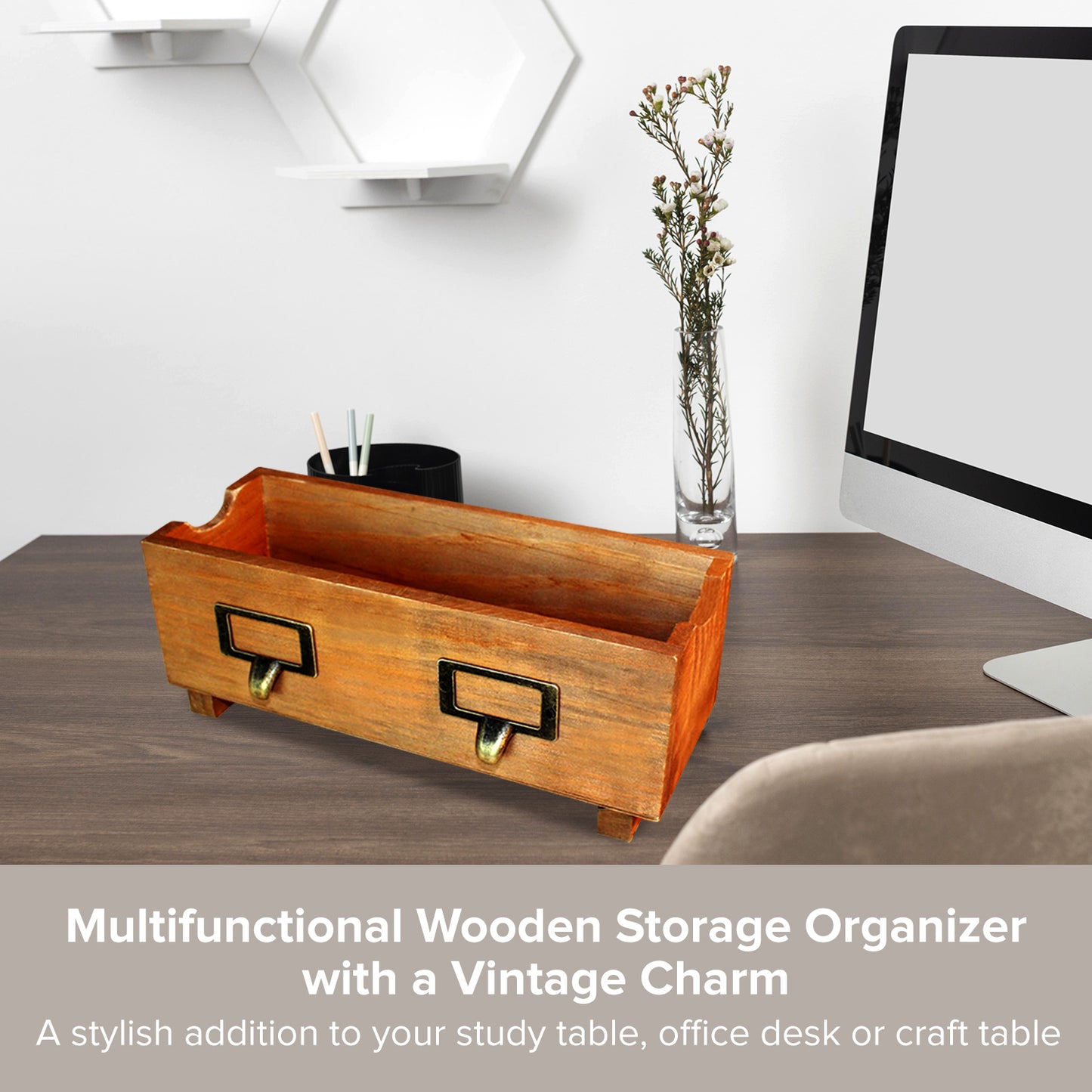Desktop Storage Caddy | Vintage Style Remote Control Holder