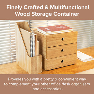 Nordic Modern Folder Organizer and Mail Basket | Solid Wood Book Document Organizer Stand Up Shelf