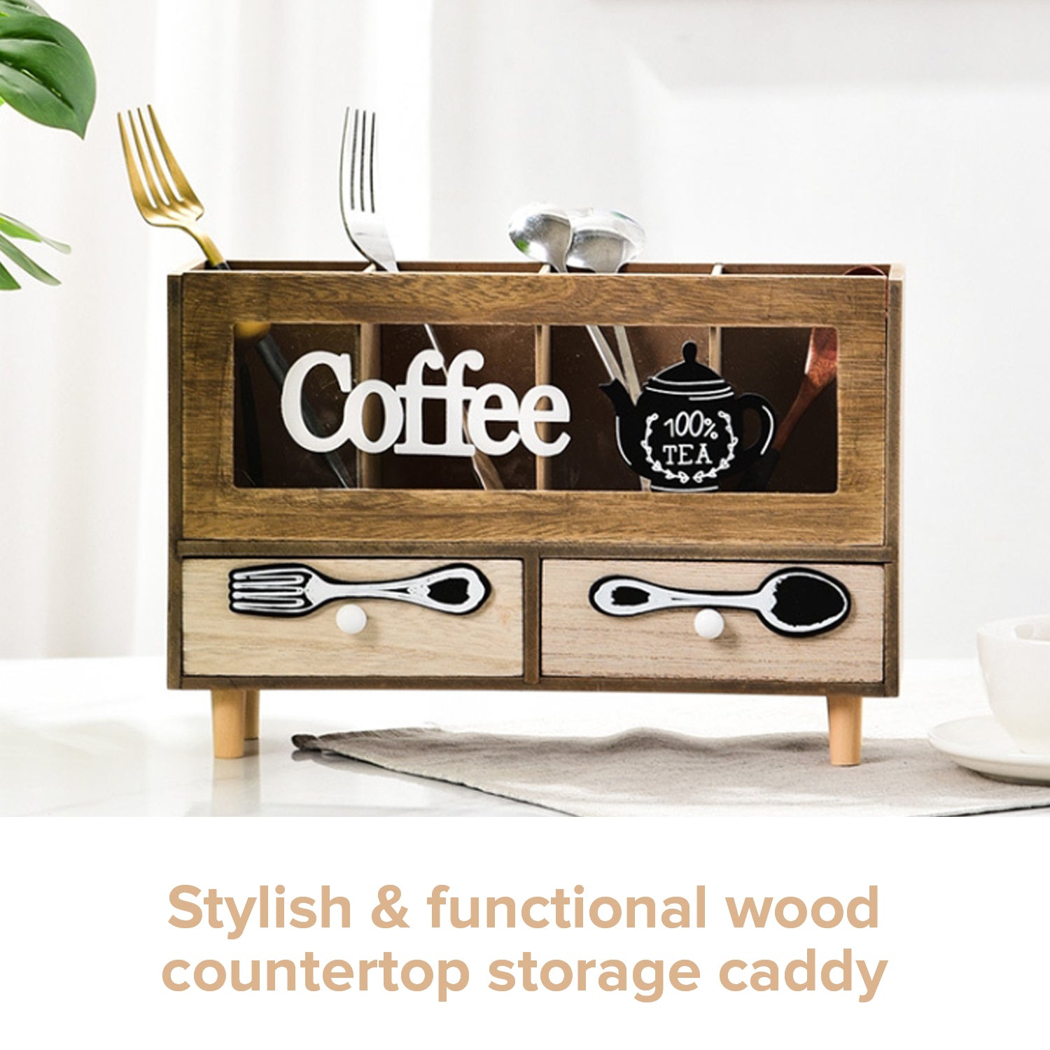 Wooden coffee box/Coffee bar box/ Countertop coffee box/Coffee