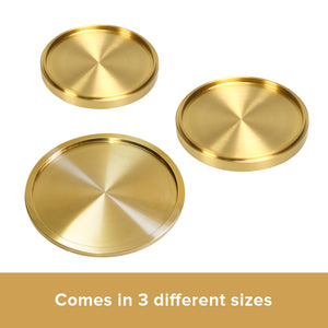 Brass Coasters for Drinks (6-Pack) | Classy MCM Style Coaster Set