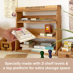 4-Level Display Shelves Against The Wall | Mini Book Photo Crystal Display Shelves for Desktop