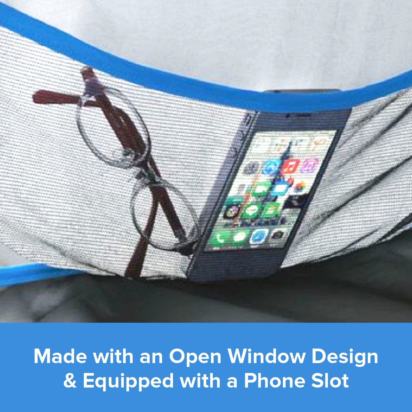 Mini Easy Pop Up Canopy in Blue | Windproof Waterproof Portable Sun Shade