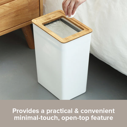 Scandinavian Style Modern Slim Trash Can | 1.85 Gallon Open Top Spill-free Waste Basket Pail