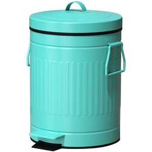 Retro Classic Tin Look Trash Can with Tight Dog-proof Lid I Pop Top With Handles and Liner Inside