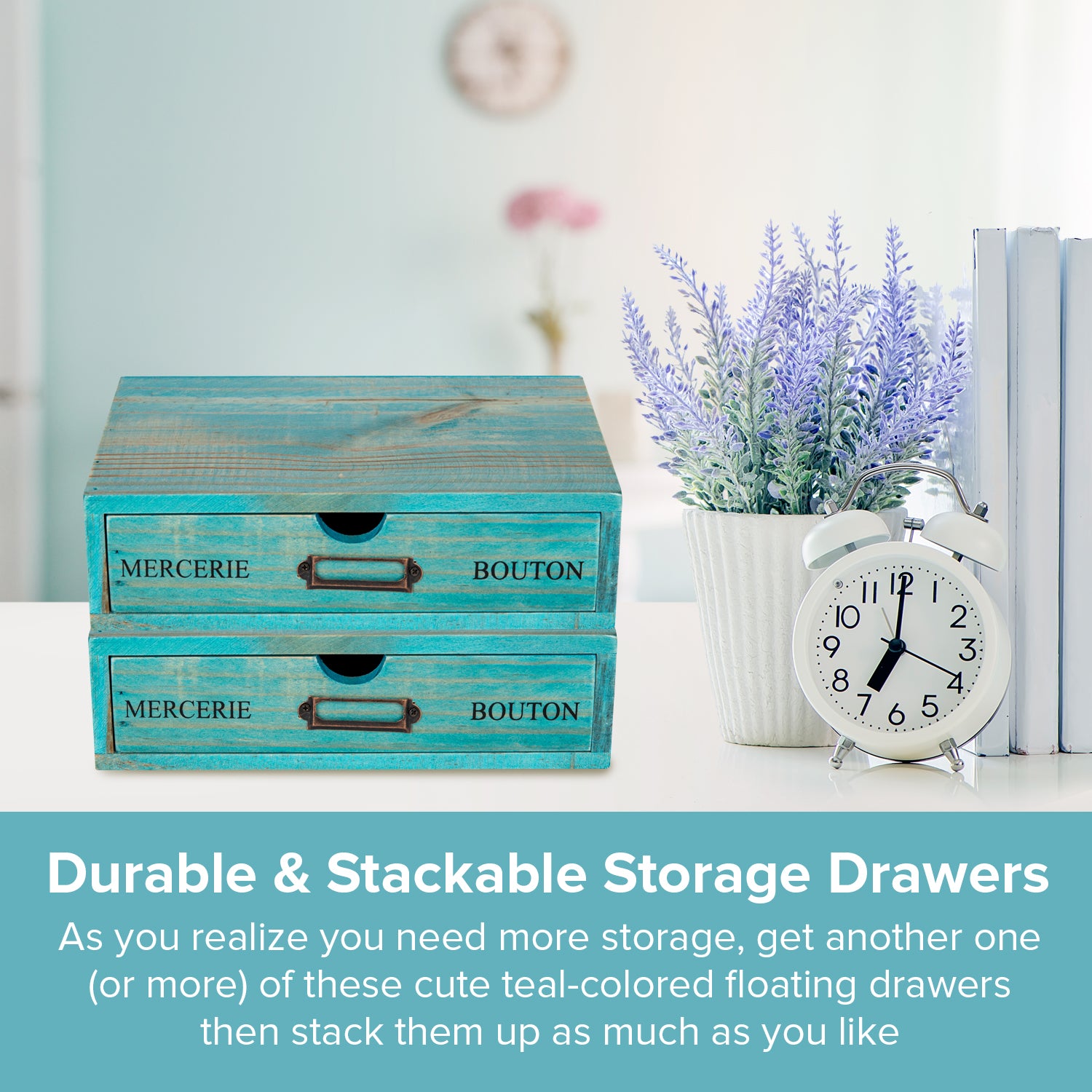 Load image into Gallery viewer, Desktop Organization and Storage Drawer | Stackable Farmhouse Country Style Desk Organizer Box