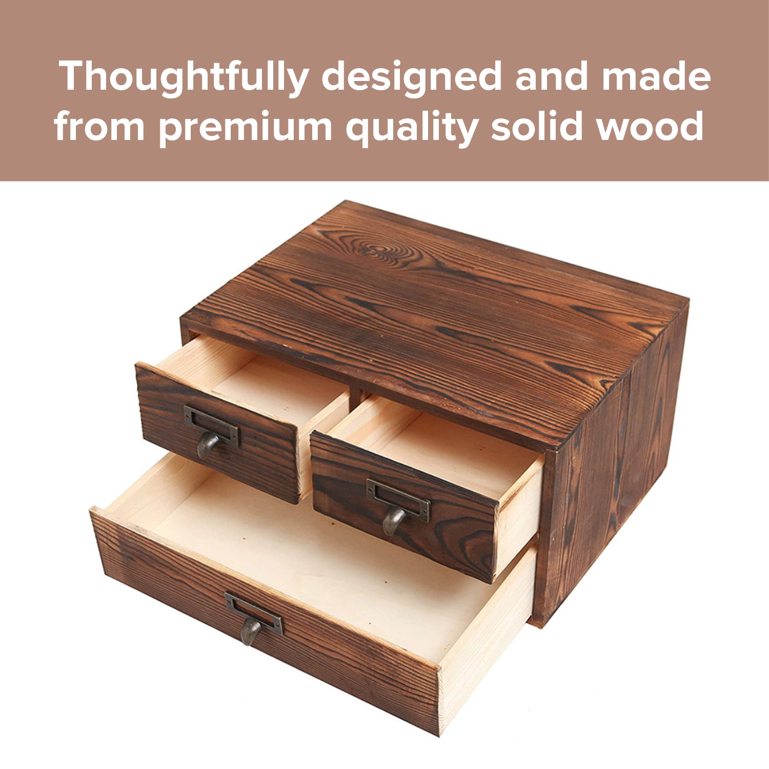 Load image into Gallery viewer, Stackable Vintage Desktop Label Handle Chest Drawers | Solid Wood Medicine Cabinet for Tabletop