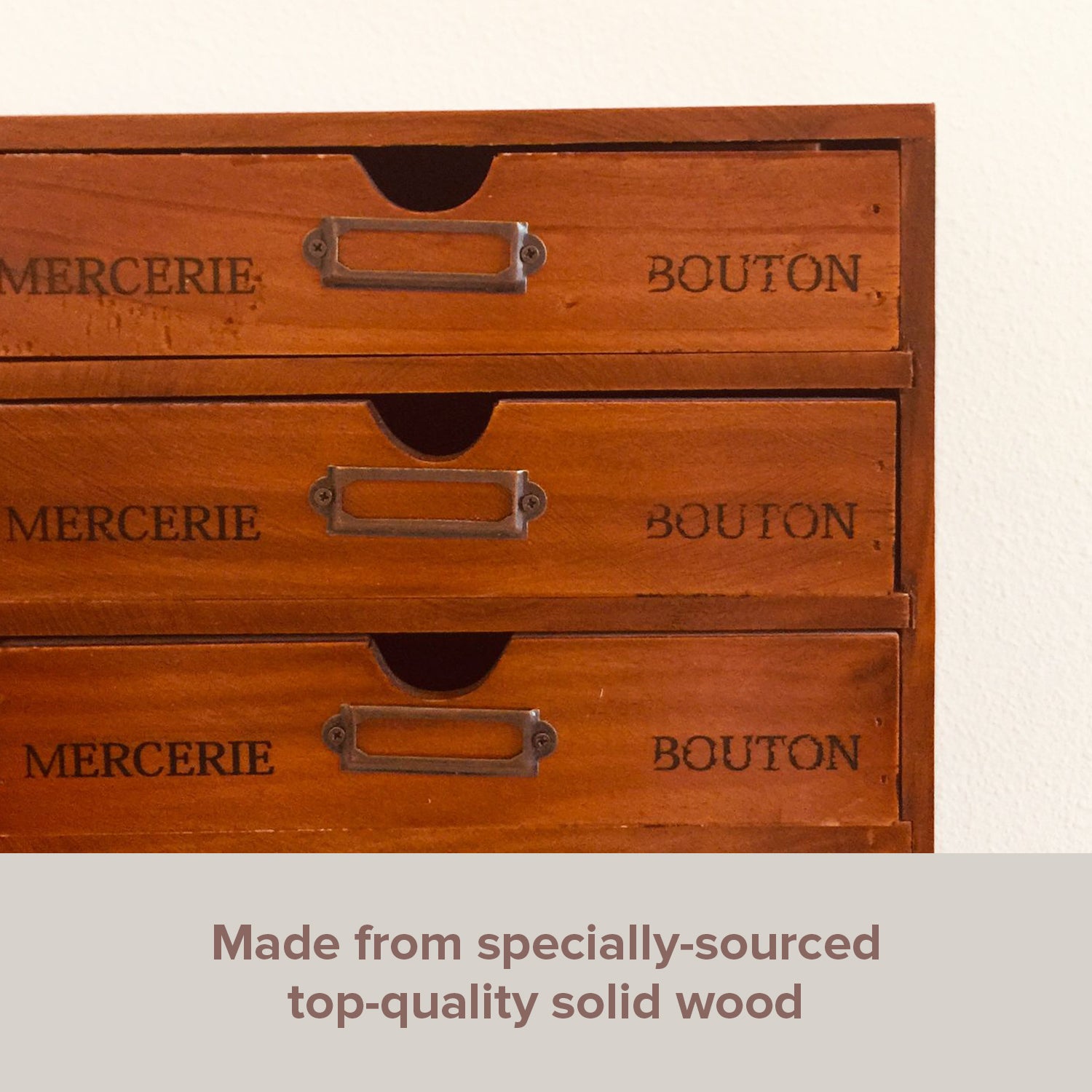 16Drawer Wooden Card Catalog Storage Box Vintage Slide Out