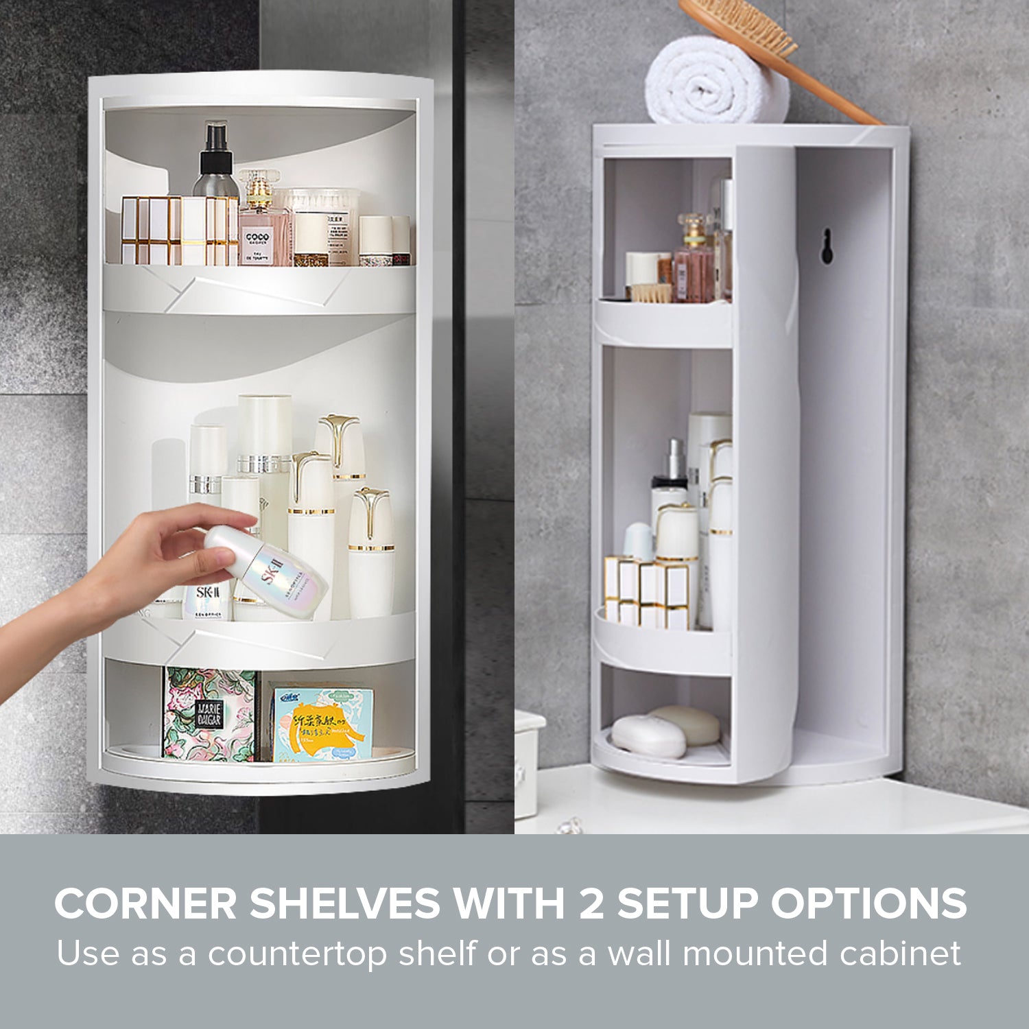 Bathroom Storage Corner Cabinet  Kichen Space Saver Rotating Organize –  Primo Supply l Curated Problem Solving Products