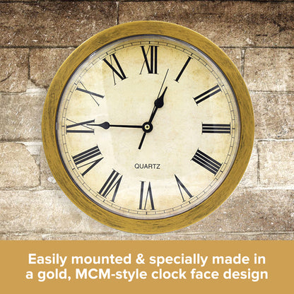 Wall Mount Clock w/ Hidden Storage Shelf | MCM Style Wall Clock & Hidden Safe Box in One