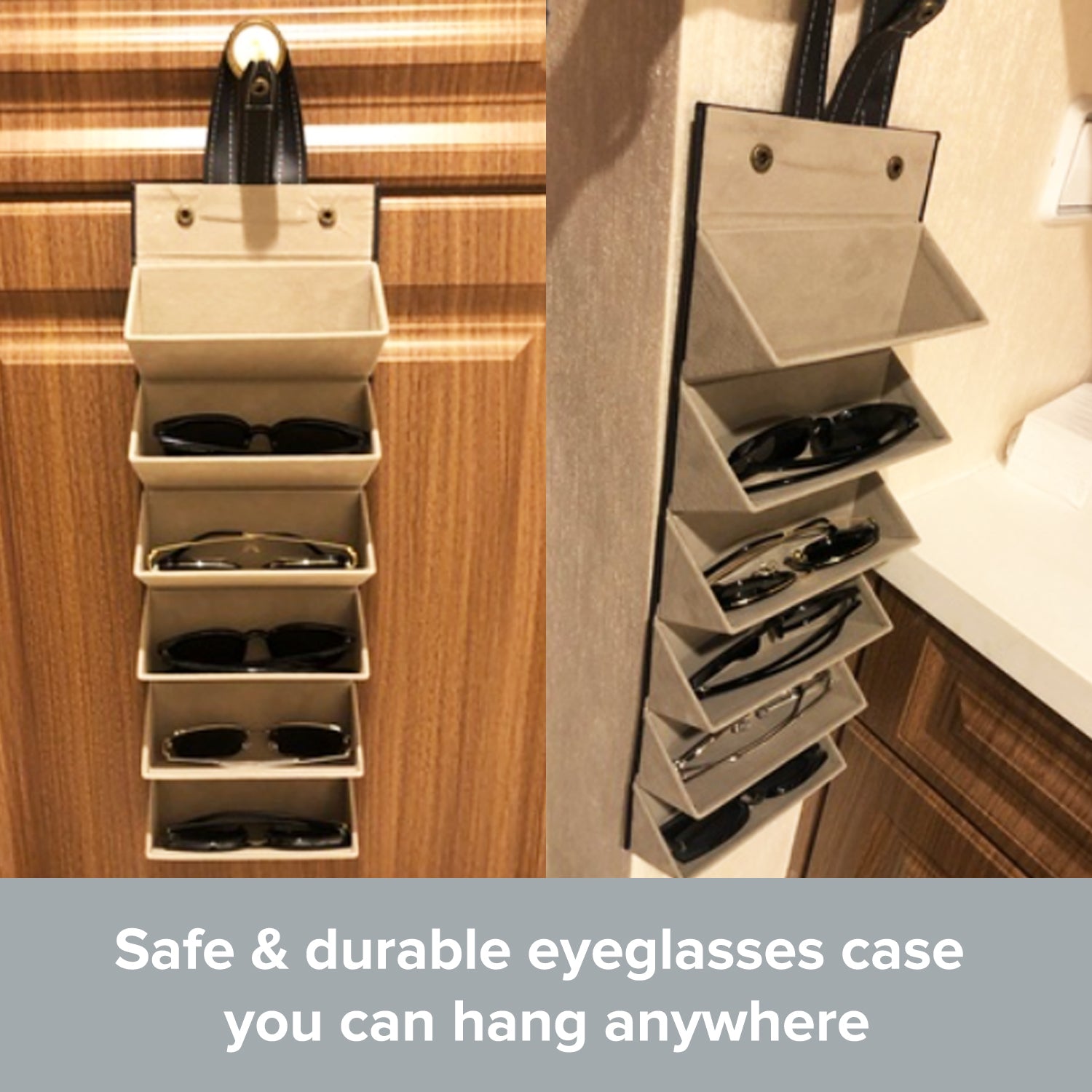 Roll-up Travel Sunglasses Organizer | Hanging Sunglass Holder