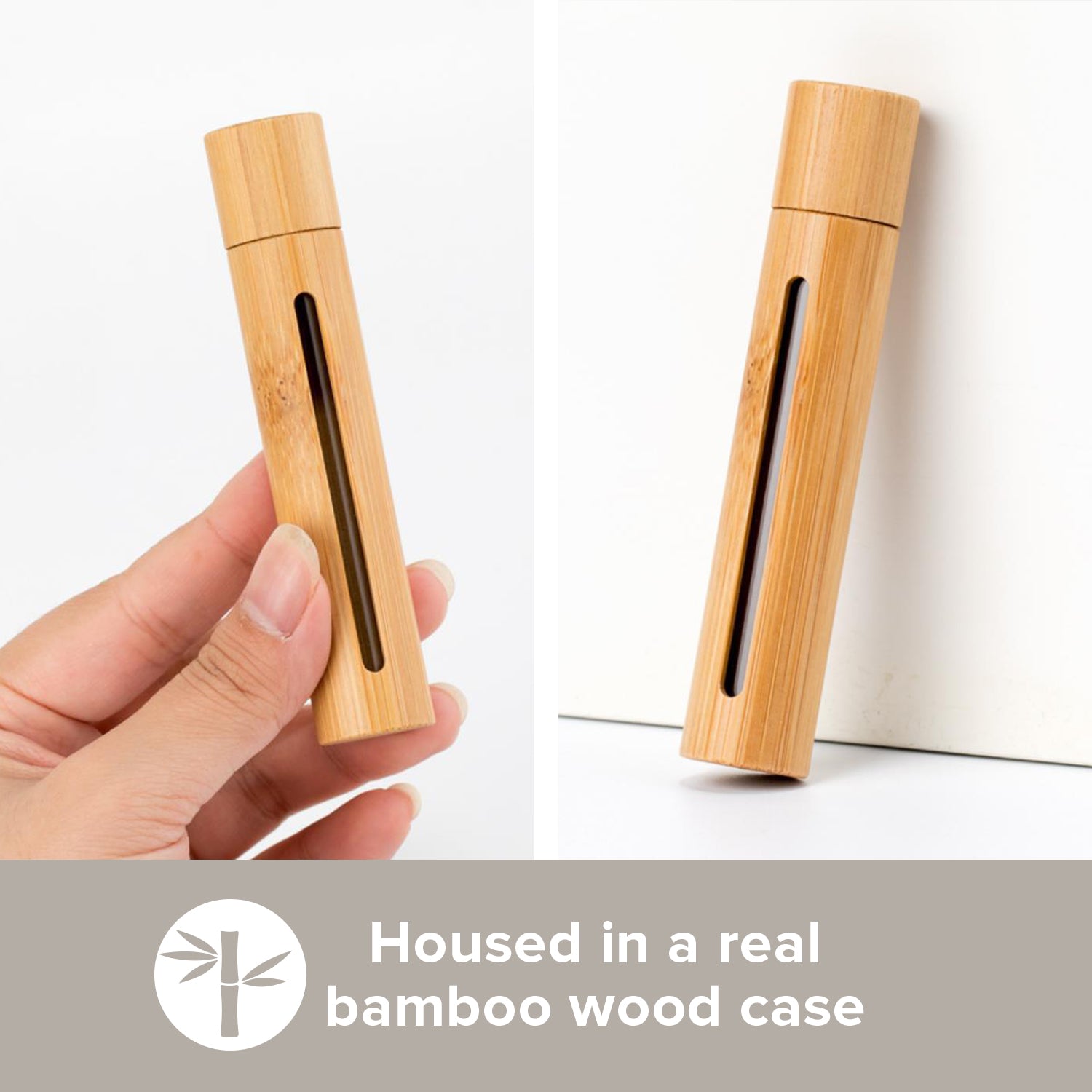 Load image into Gallery viewer, Bamboo Refillable Essential Oil Fragrance Roll On Bottles | Organic Eco Style I 3 Sizes Value 3 Pack