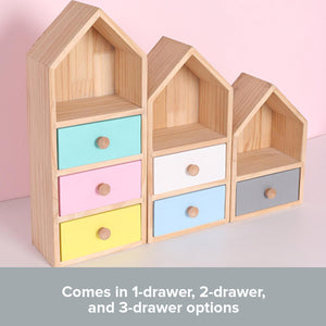 House Shaped Display Shelf | Wood Dresser Floating Shelves Kids Nursery Desktop Cute Organizer