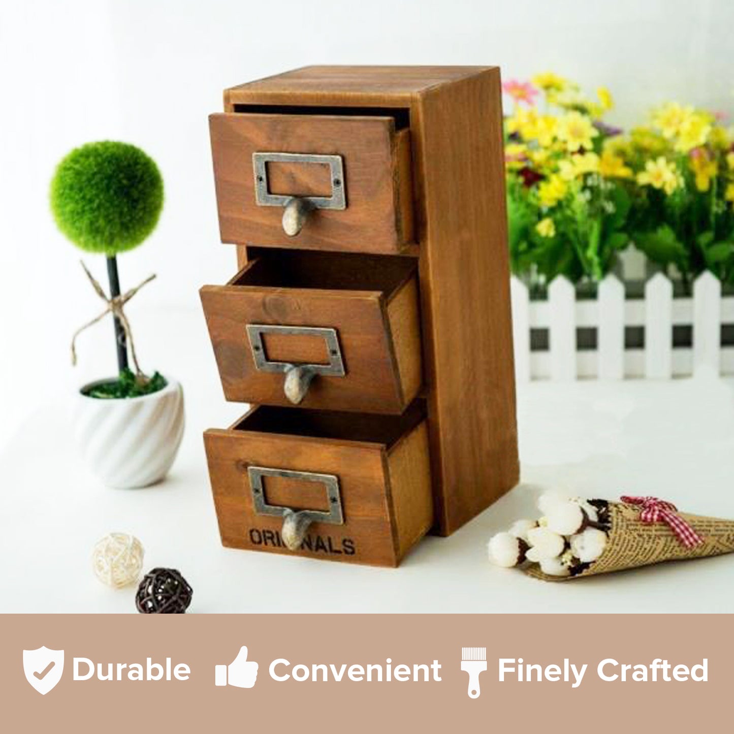 3-Drawer Mini Multi-level Desktop Storage Shelf | Small Tabletop Chest Drawers for Storage