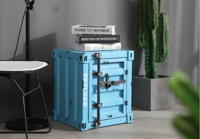 Load image into Gallery viewer, Steampunk Modern Cargo Container Cabinet Freight Load Dresser Industrial Nightstand