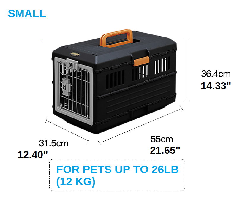 Load image into Gallery viewer, Foldable Dog Travel Crate IATA Collapsible Pet Cage Cat Transport Carrier I Space Saver