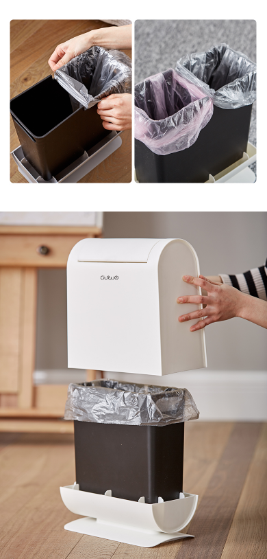 Modern Bathroom Garbage Can with Bag Storage | Elegant and Hygienic - 3 Colors