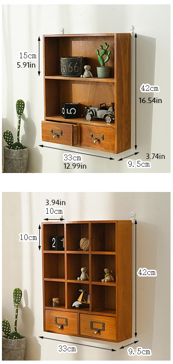 Load image into Gallery viewer, Wood Hanging Organizer with Drawers | Charming Classic Home Storage with 2 Label Handle Drawers