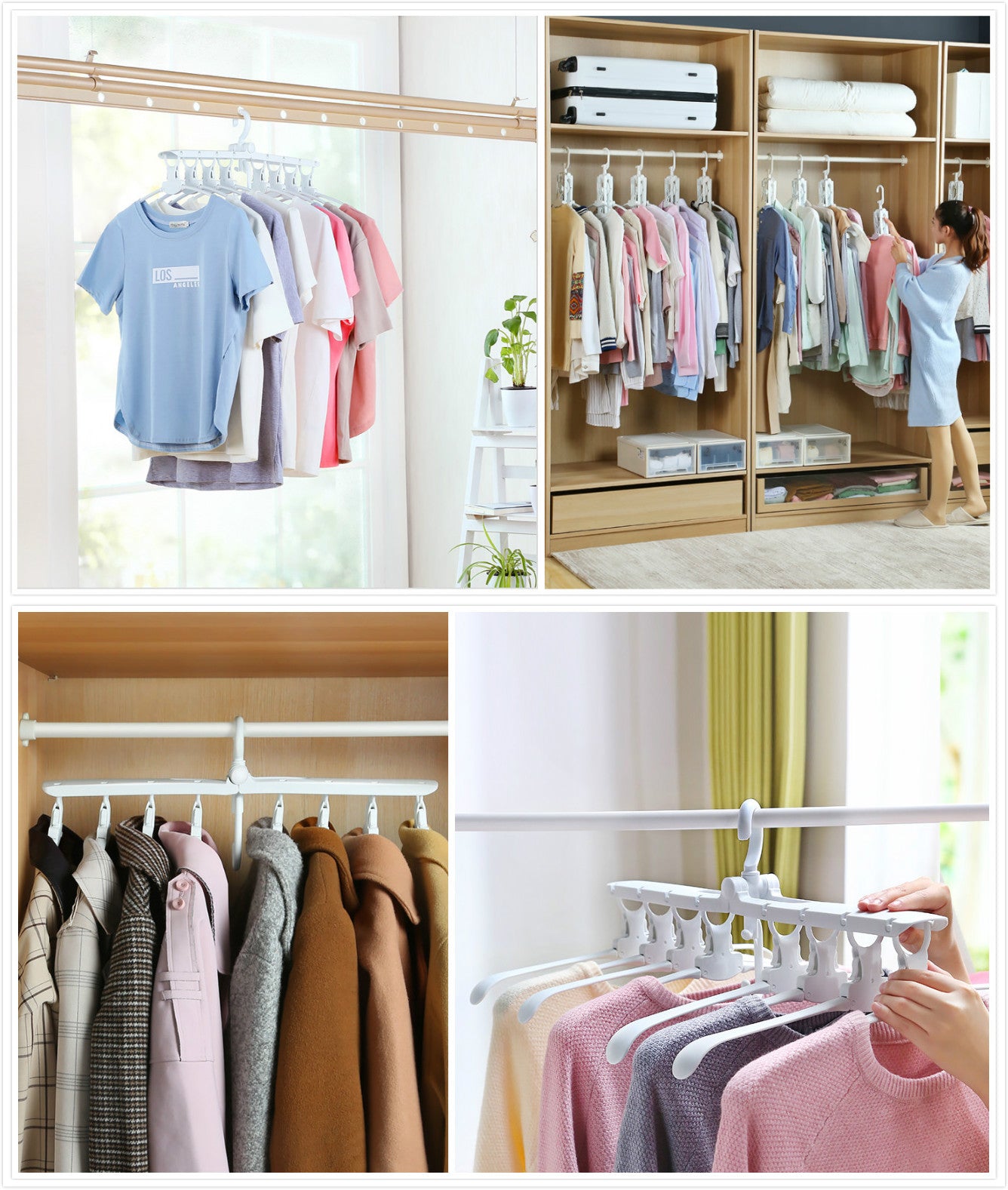 Foldable Closet Space Multiplier Clothing Hanger Expander l