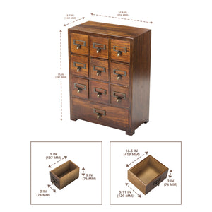 Desktop Apothecary Library Card Catalog Medicine 10 Drawer Cabinet | Clutter Free Home