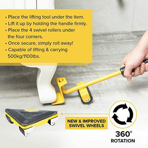 Yellow Heavy Appliance Furniture Mover | Multi-Directional Moving Rollers