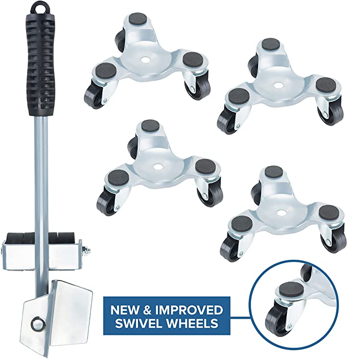 Heavy Furniture Movers Sliders Roller Shifter with 3 Wheels Easy