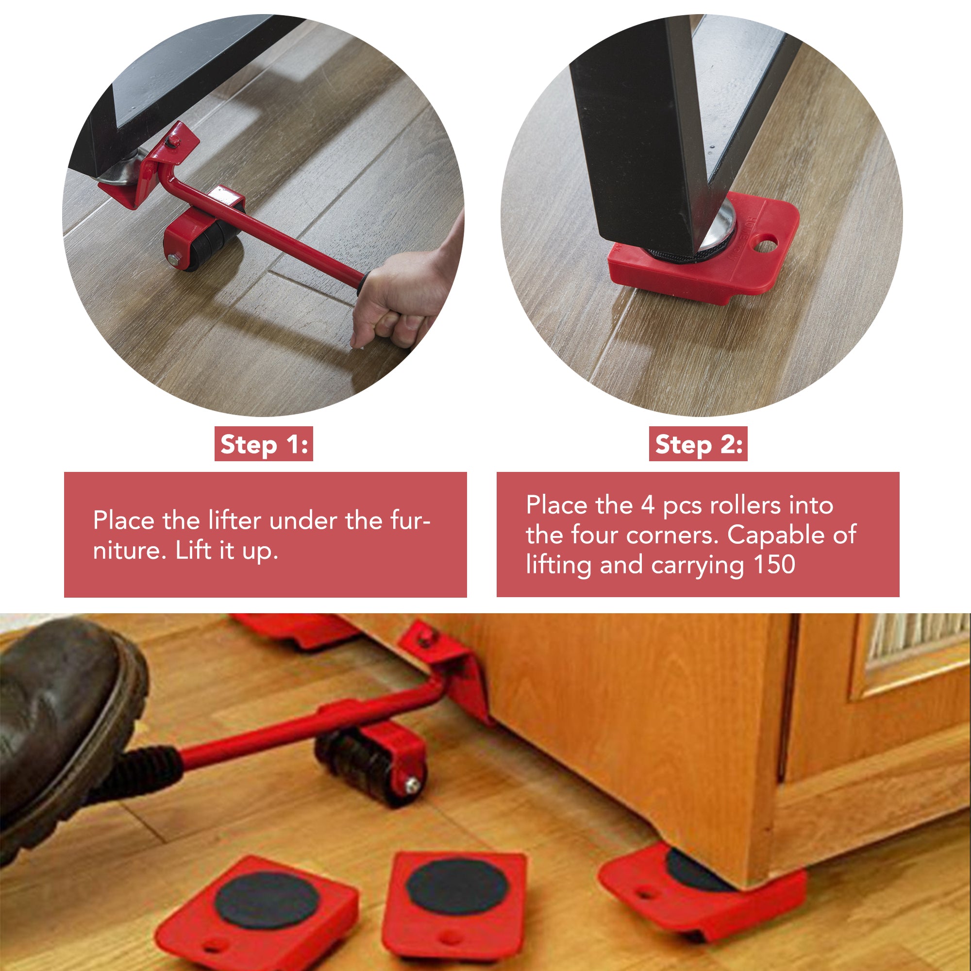 Macoda mcd-furniture_mover furniture movers with wheels, furniture lift  mover tool set of 4 with 360Â° rotation and 880lbs capacity for