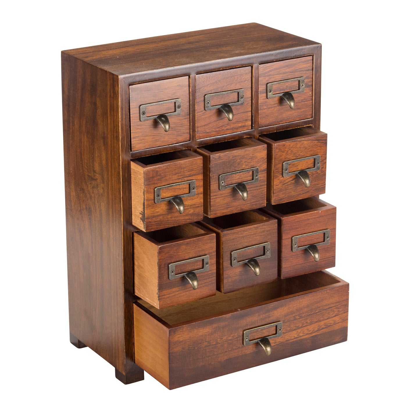 Desktop Apothecary Library Card Catalog Medicine 10 Drawer Cabinet | Clutter Free Home