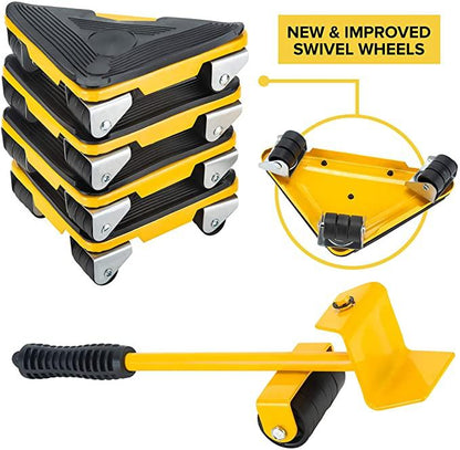 Yellow Heavy Appliance Furniture Mover | Multi-Directional Moving Rollers