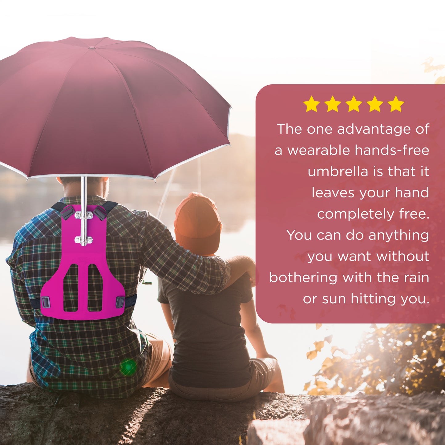 Wearable Hands-free Umbrella Sun Rain Blocker I Protect Yourself Handsfree